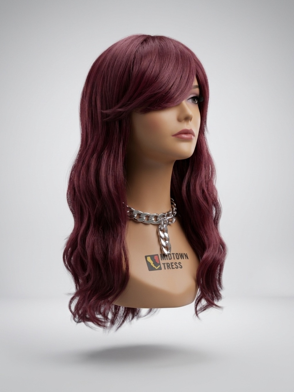 Long Wavy Burgundy Women's Wig